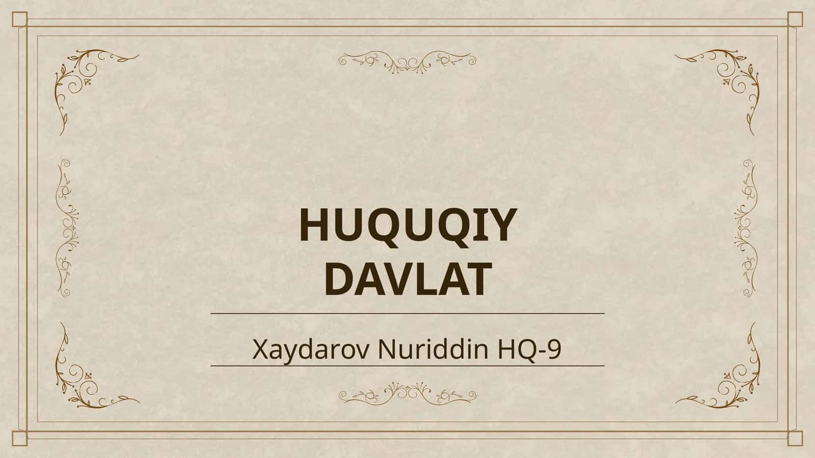 HUQUQIY DAVLAT