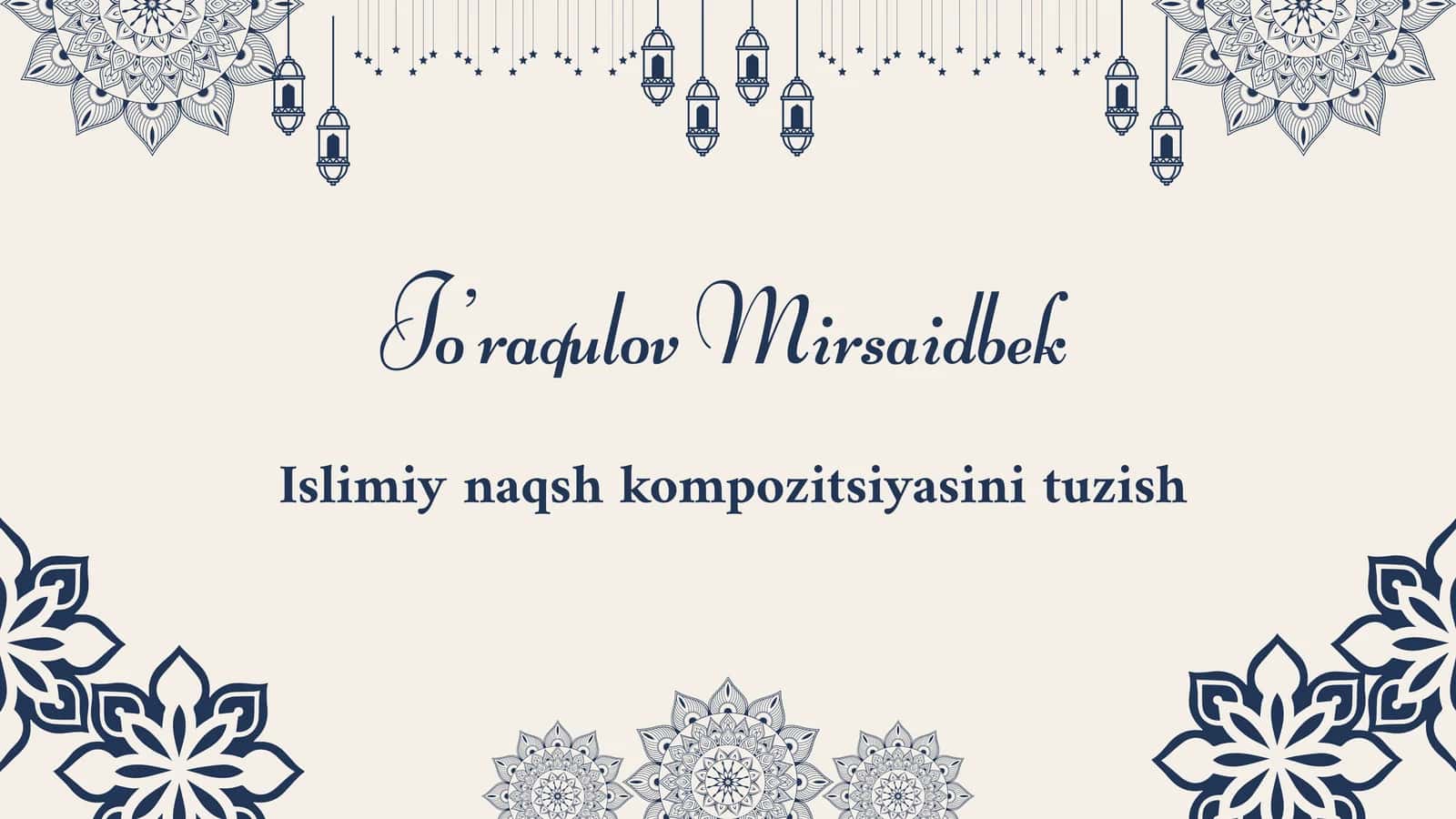 Islimiy naqsh kompozitsiyasi