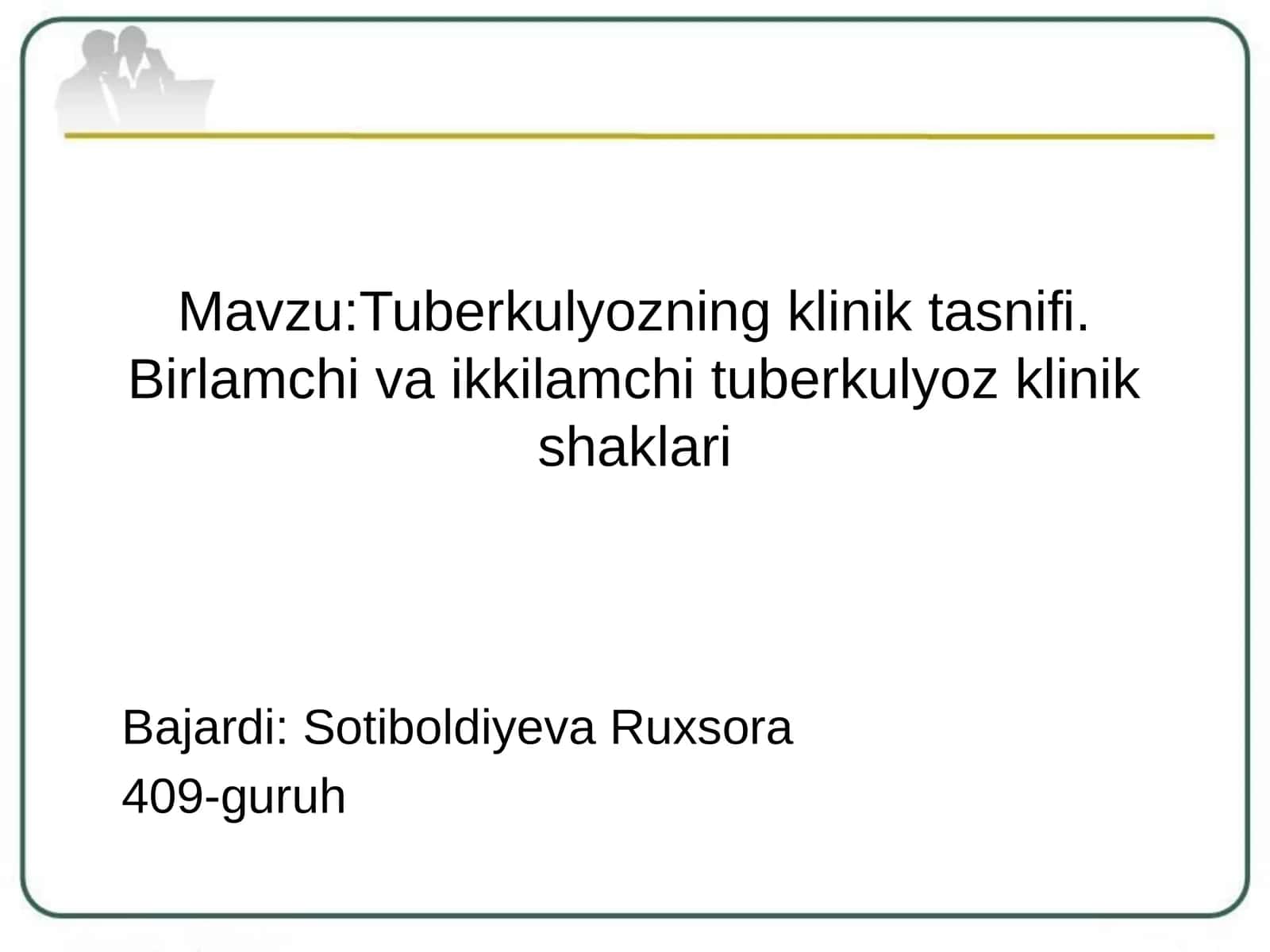 Tuberkulyozning kliniktasni fi