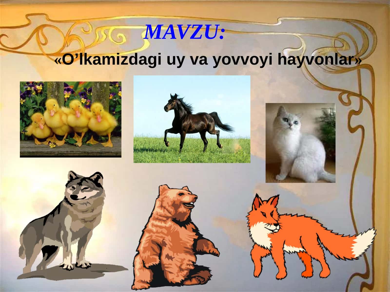 O’lkamizdagi uy va yovvoyi hayvonlar