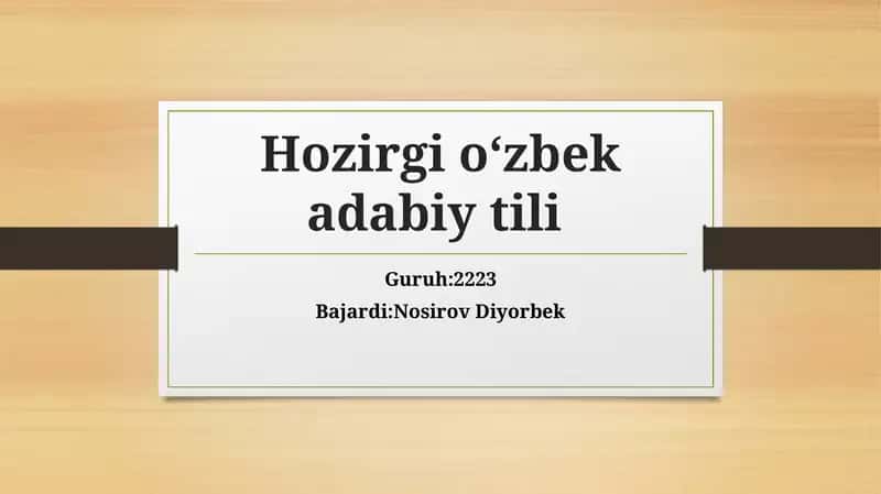 Grammatik Kategoriyalar