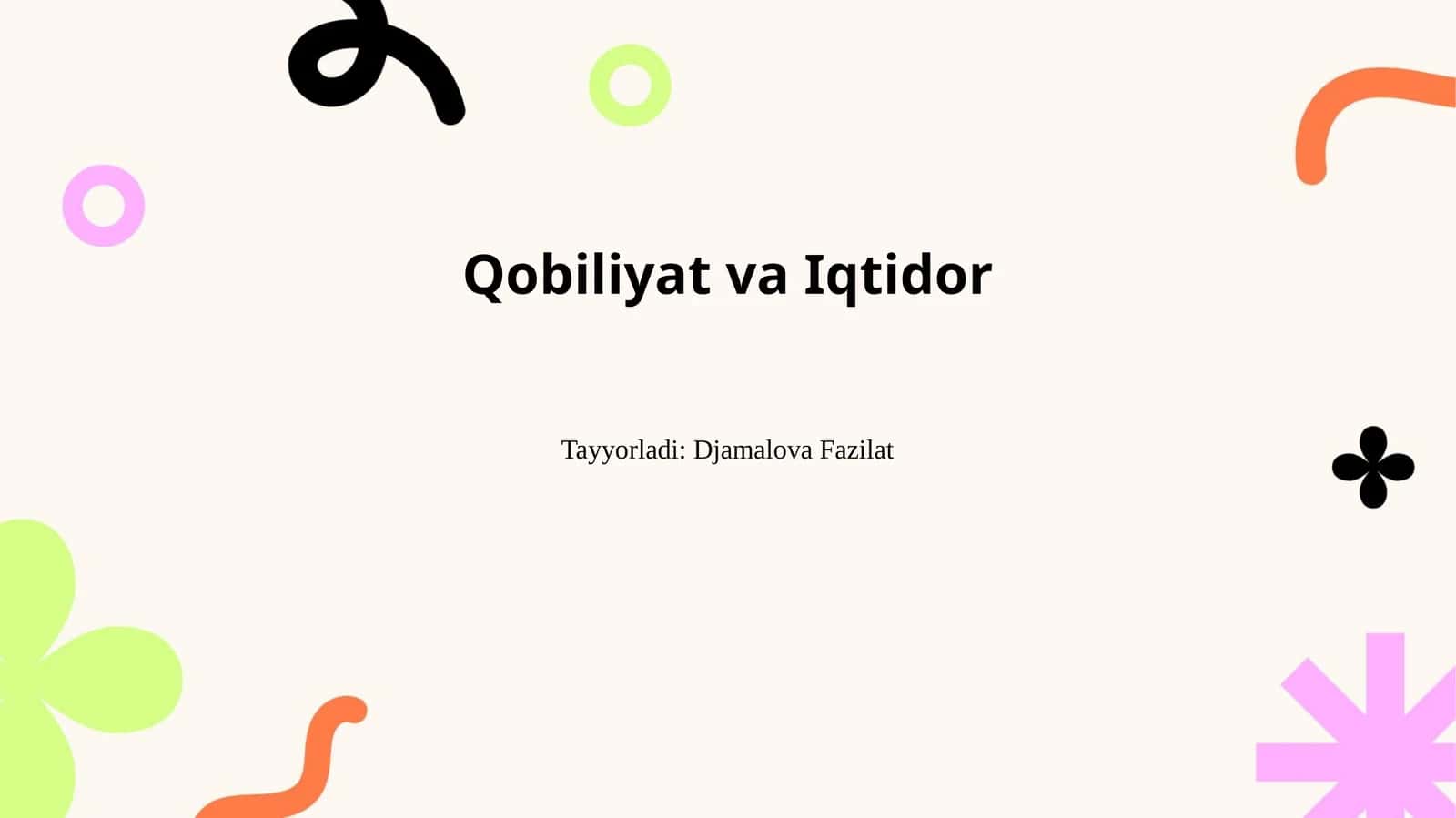 Qobiliyat va Iqtidor