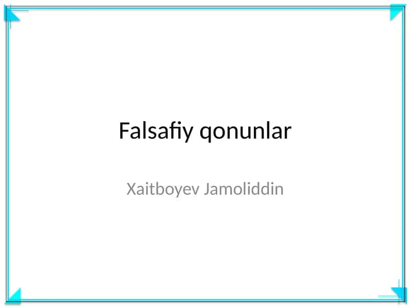 Falsafiy qonunlar