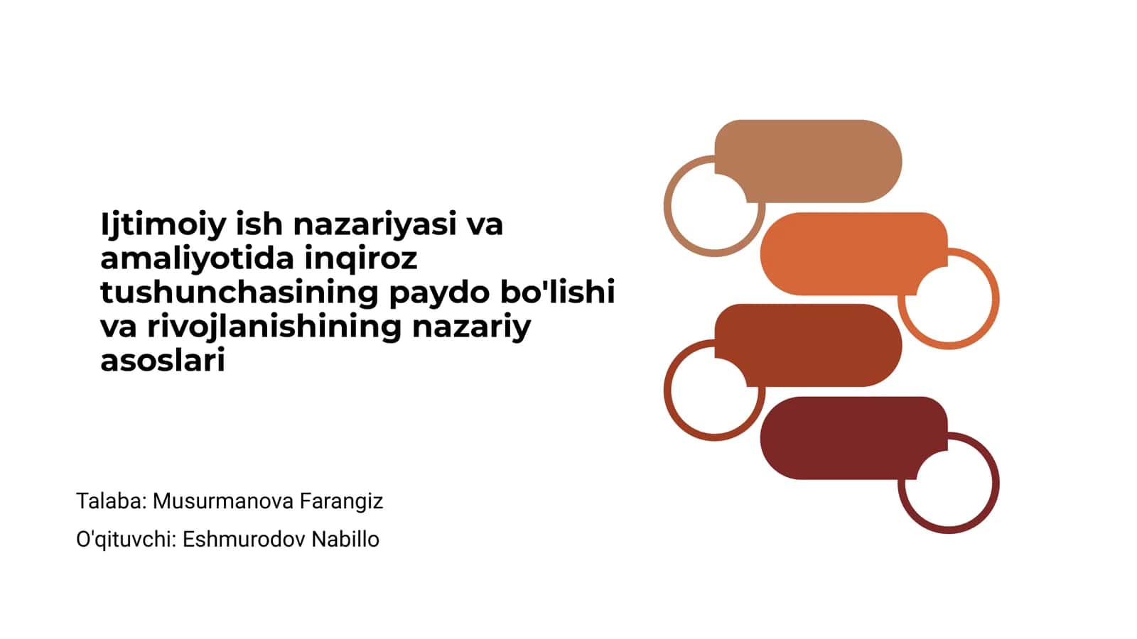 Ijtimoiy ish nazariyasi va amaliyotida inqiroz tushunchasining paydo bo'lishi va rivojlanishining nazariy asoslari