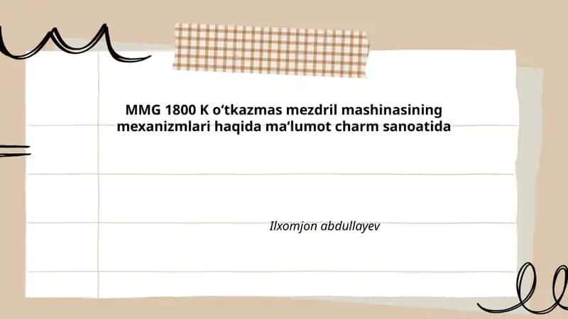 MMG 1800 K o‘tkazmas mezdril mashinasi