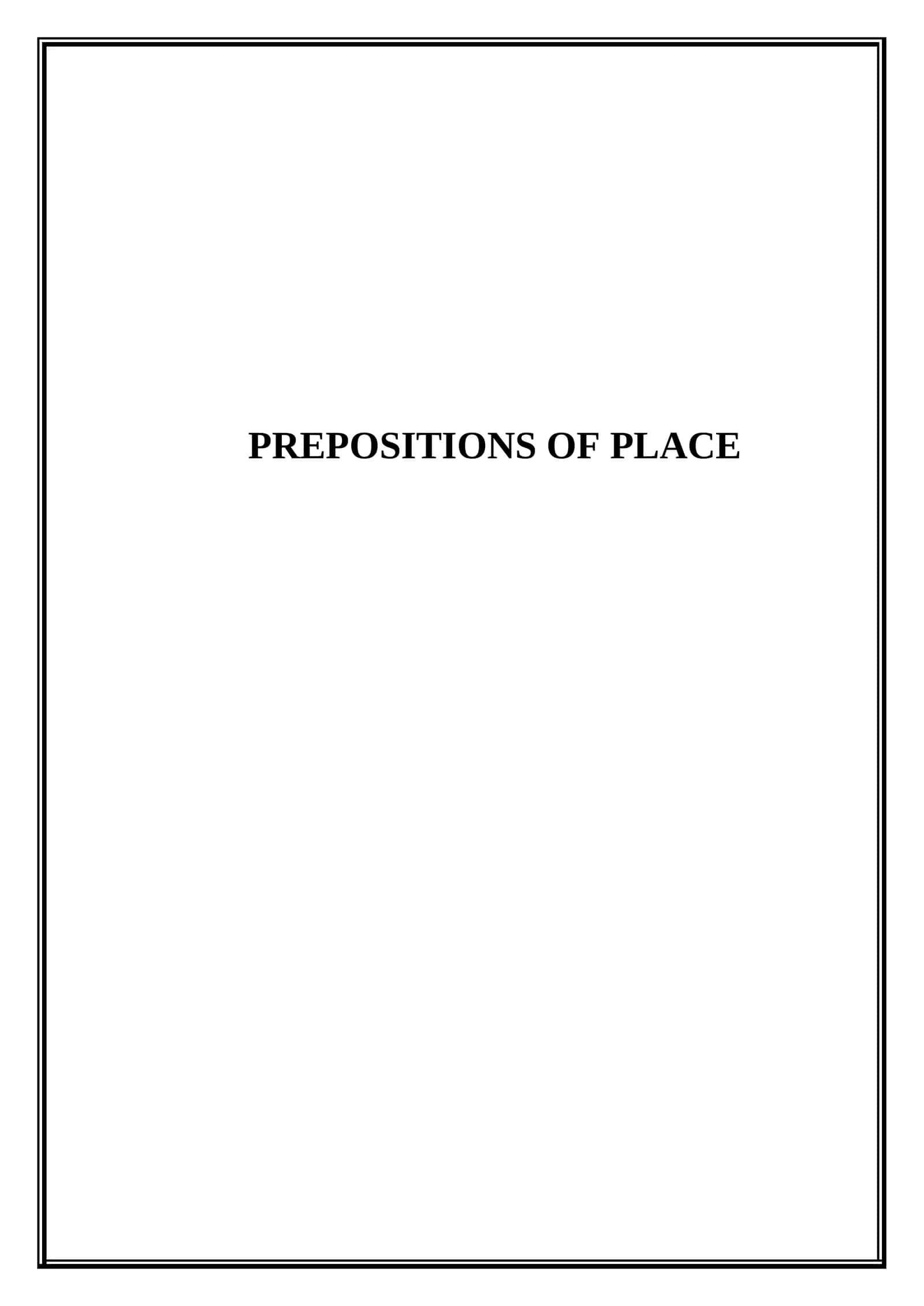 Prepositions of place