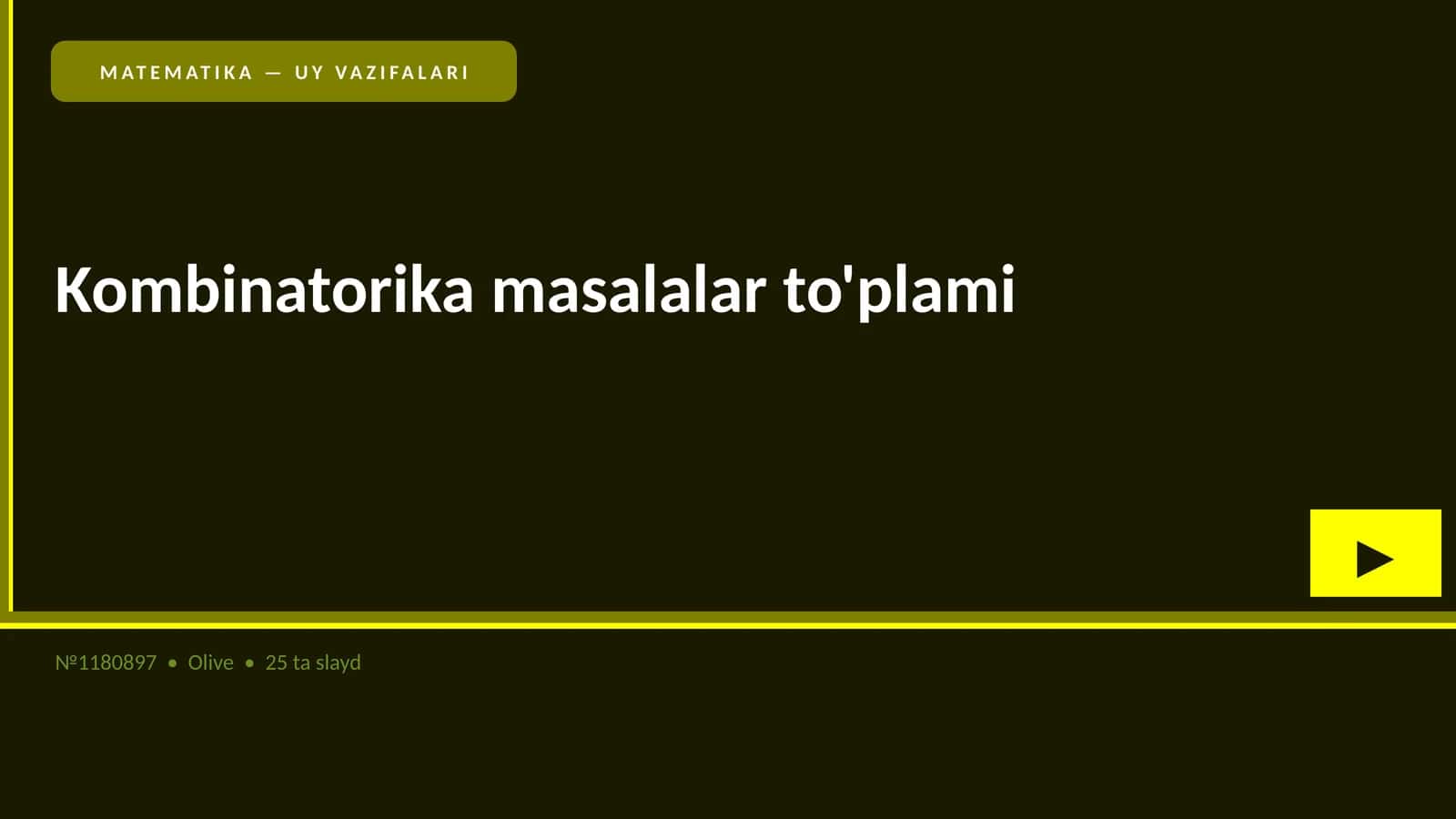 Matematika — Uy vazifalari