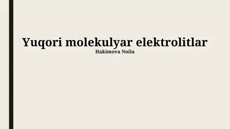 Yuqori molekulyar elektrolitlar
