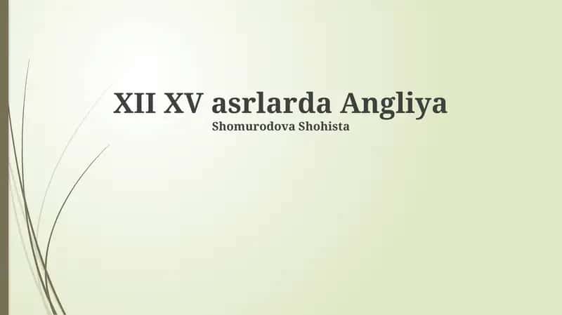 Angliya XII XV asrlarda
