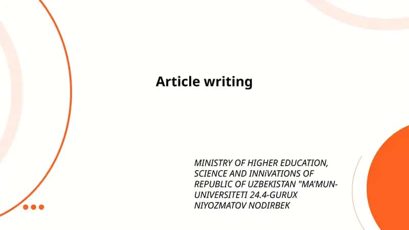 Article writing