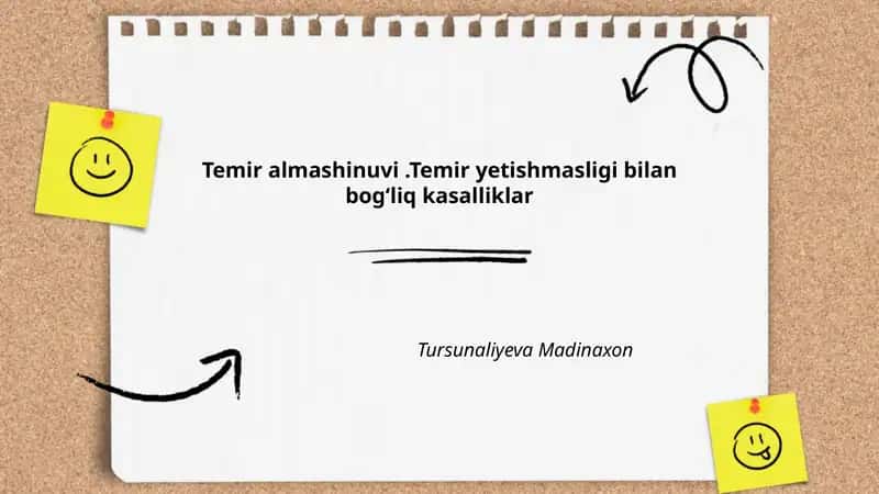 Temir almashinuvi.Temir yetishmasligi bilan bogʻliq kasalliklar