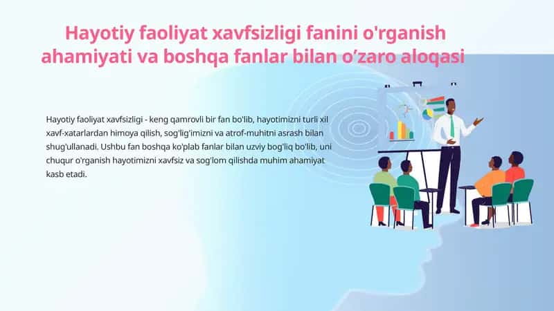 Hayotiy faoliyat xavfsizligi fanini o'rganish ahamiyati va boshqa fanlar bilan o’zaro aloqasi