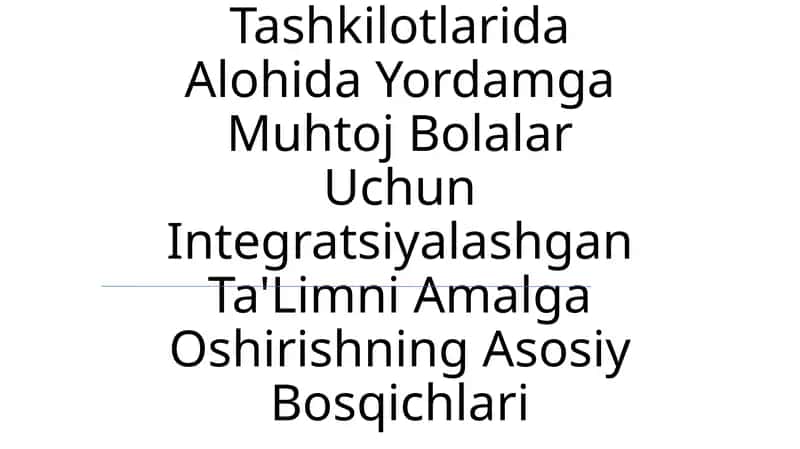 Integratsiyalashgan Ta'lim