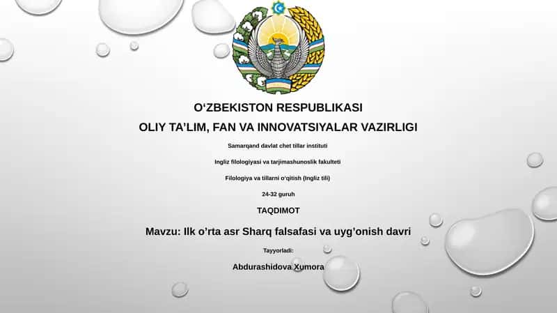 Ilk oʼrta asr Sharq falsafasi va uygʼonish davri