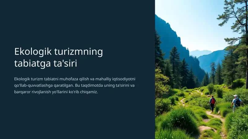 Ekologik turizmning tabiatga ta'siri
