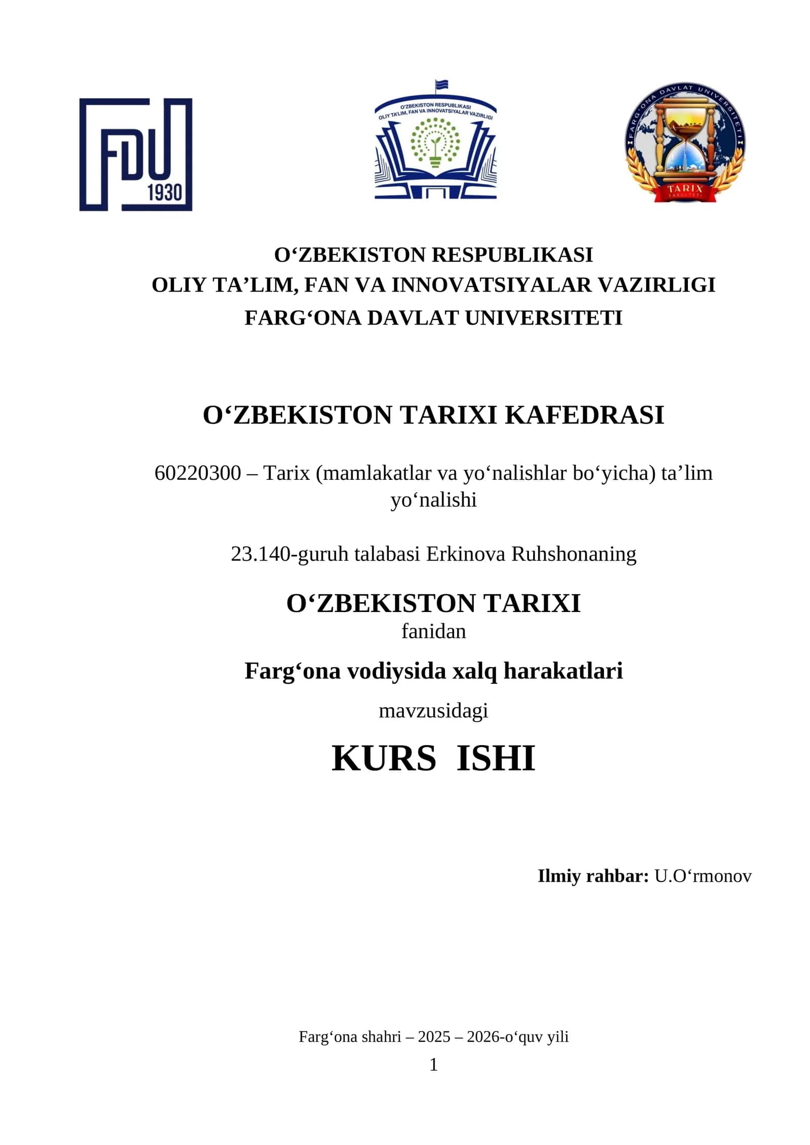 Farg‘ona vodiysida xalq harakatlari