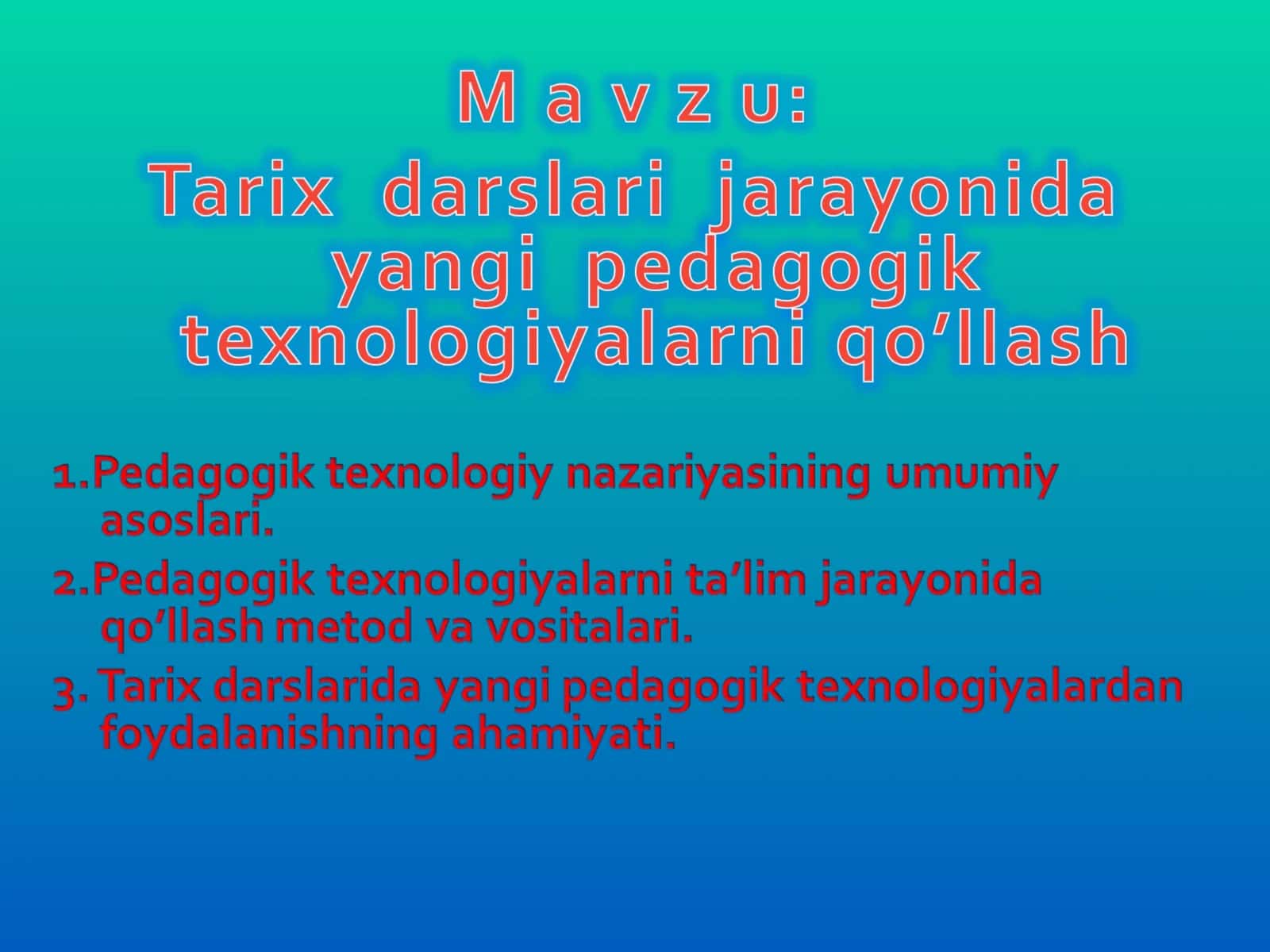 Pedagogik texnologiya