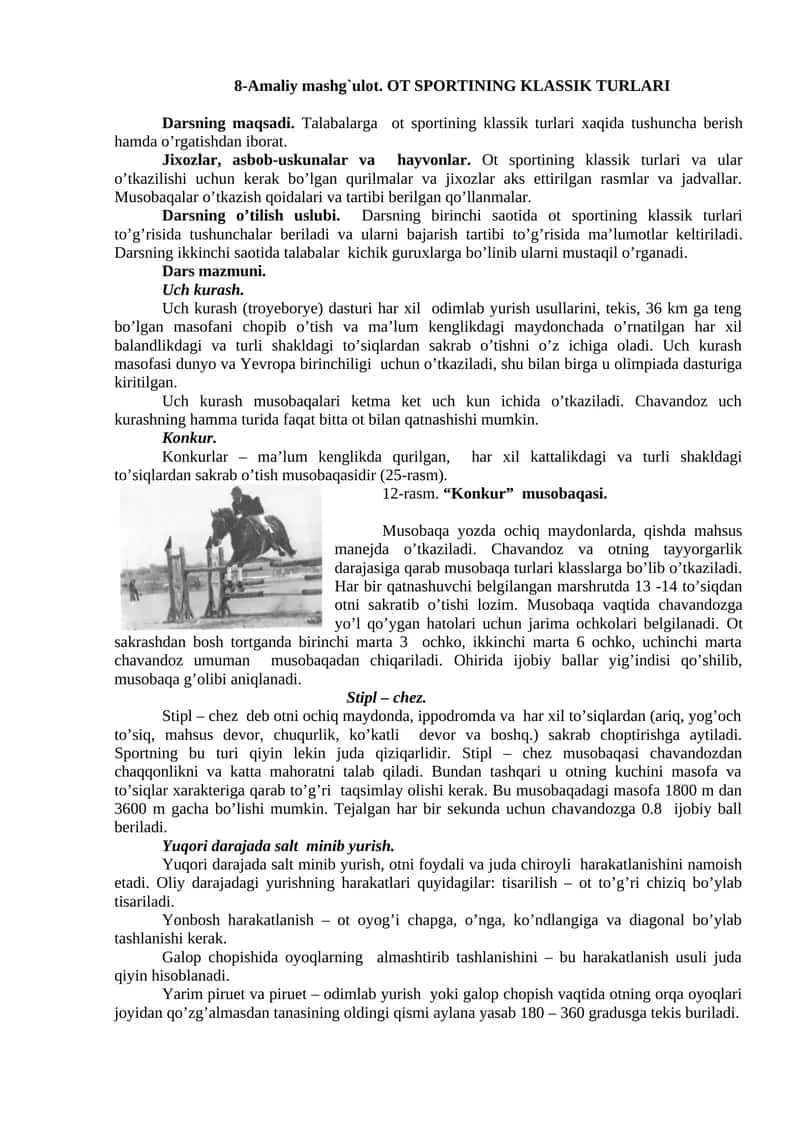 OT SPORTINING KLASSIK TURLARI