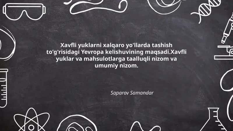 Xavfli yuklarni xalqaro yo'llarda tashish