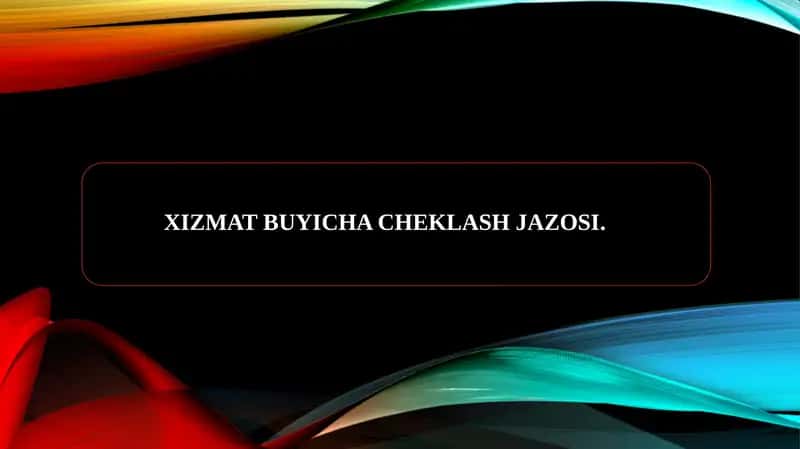 Xizmat bo'yicha cheklash jazosi