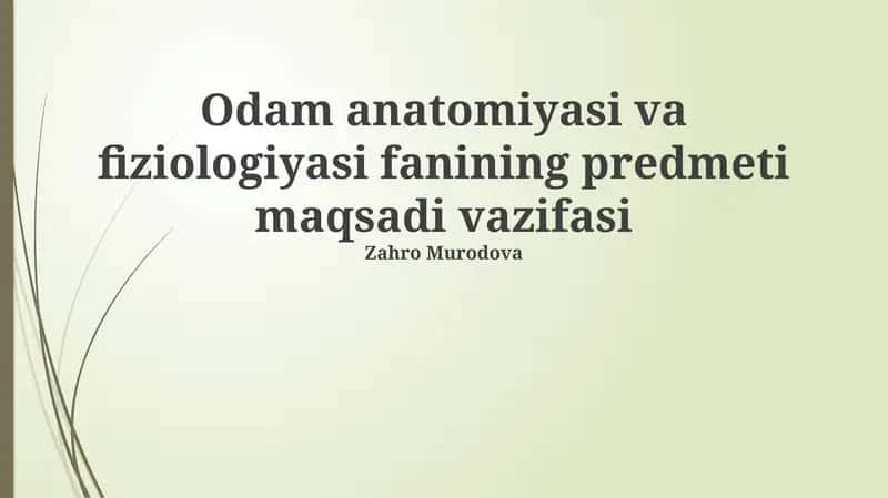 Inson anatomiyasi va fiziologiyasi