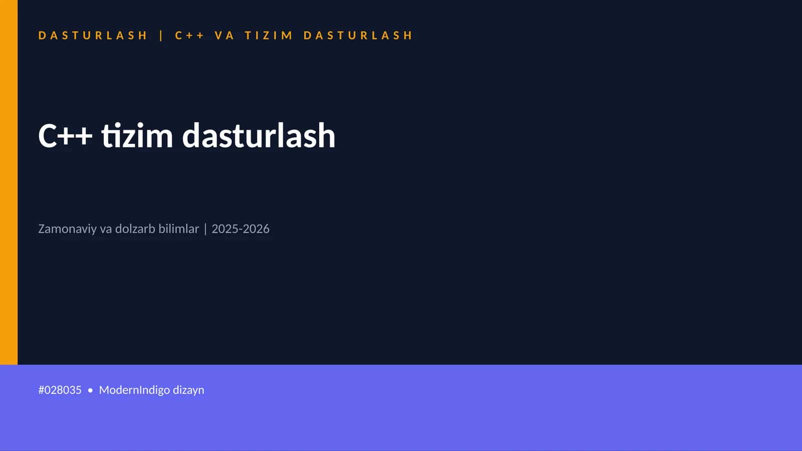 C++ VA TIZIM DASTURLASH