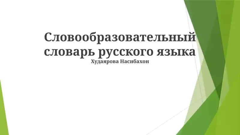 Словообразовательный словарь русского языка