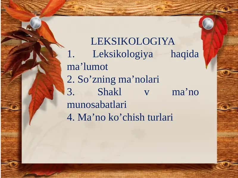 Leksikologiya