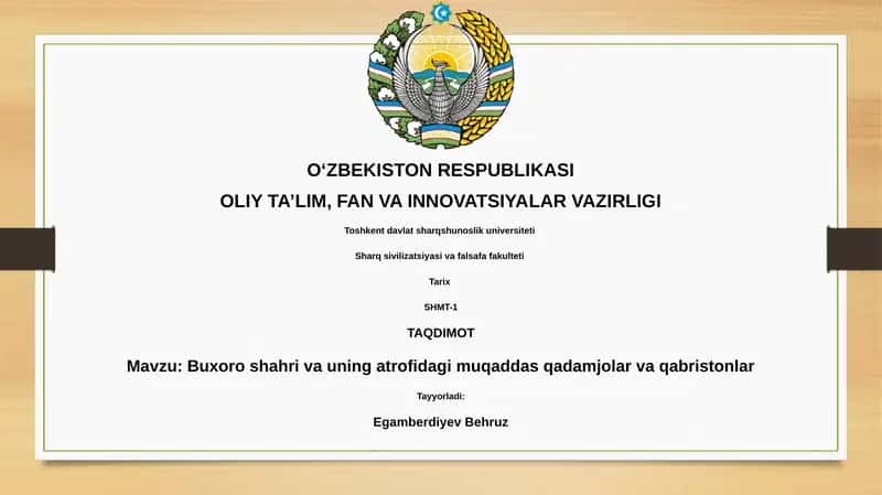 Buxoro shahri va uning atrofidagi muqaddas qadamjolar va qabristonlar
