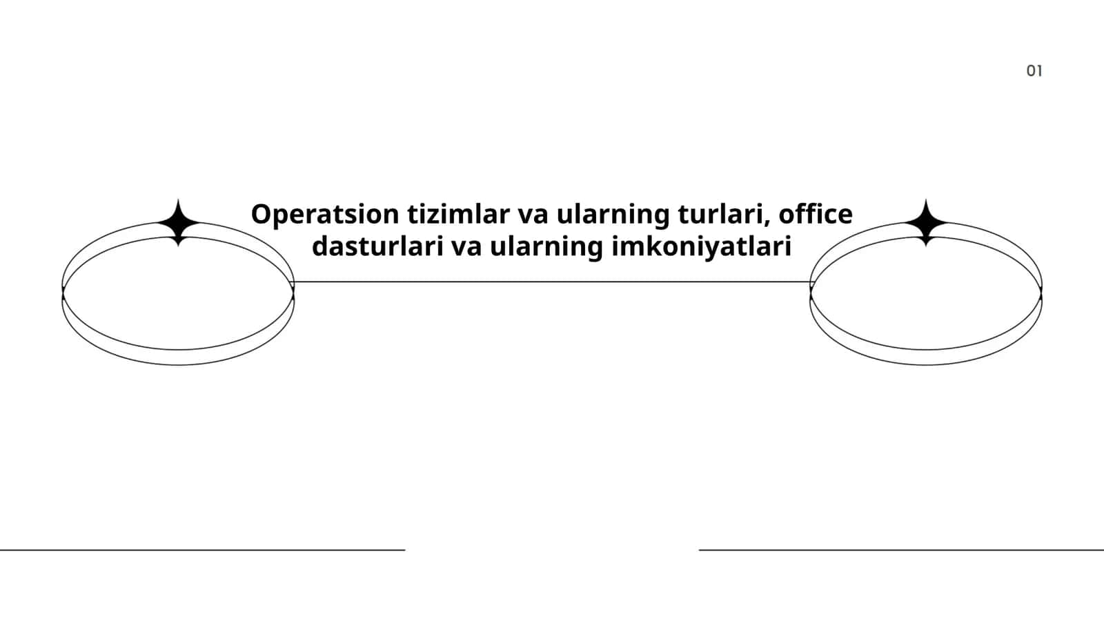 Operatsion tizimlar va ularning turlari, office dasturlari va ularning imkoniyatlari