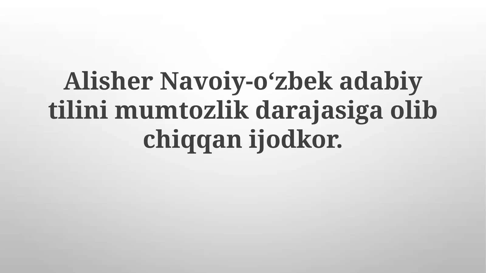 Navoiy va Klassik Adabiy Tilning Me'yorlari