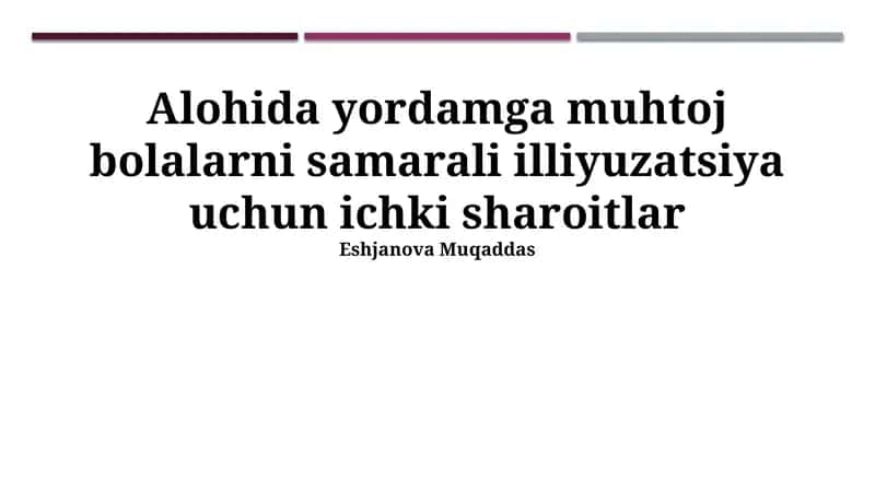 Bolalar bilan ishlash metodikasi va texnologiyalari