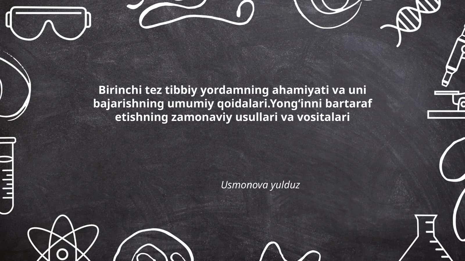 Birinchi tez tibbiy yordamning ahamiyati