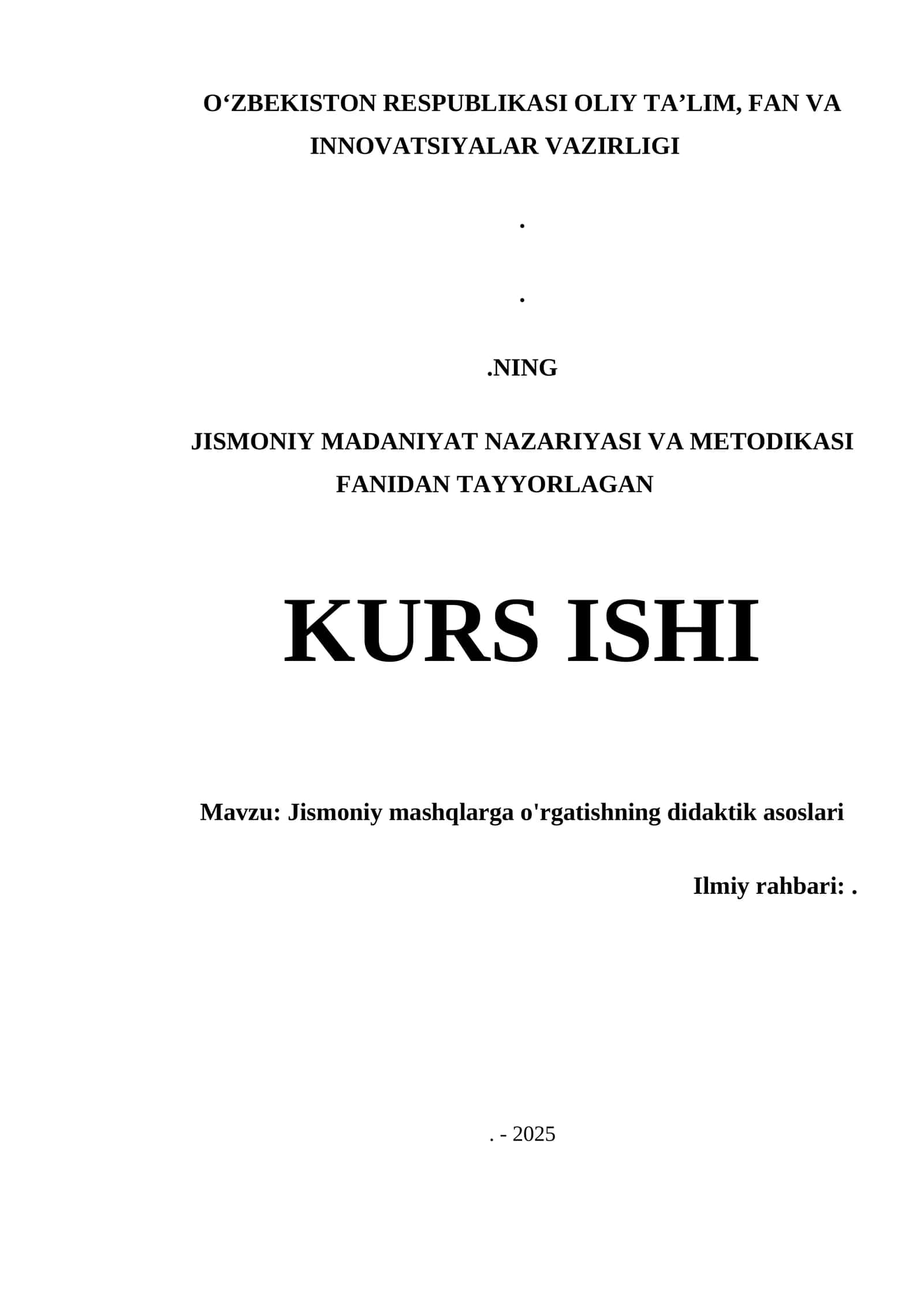 Jismoniy mashqlarga o'rgatishning didaktik asoslari