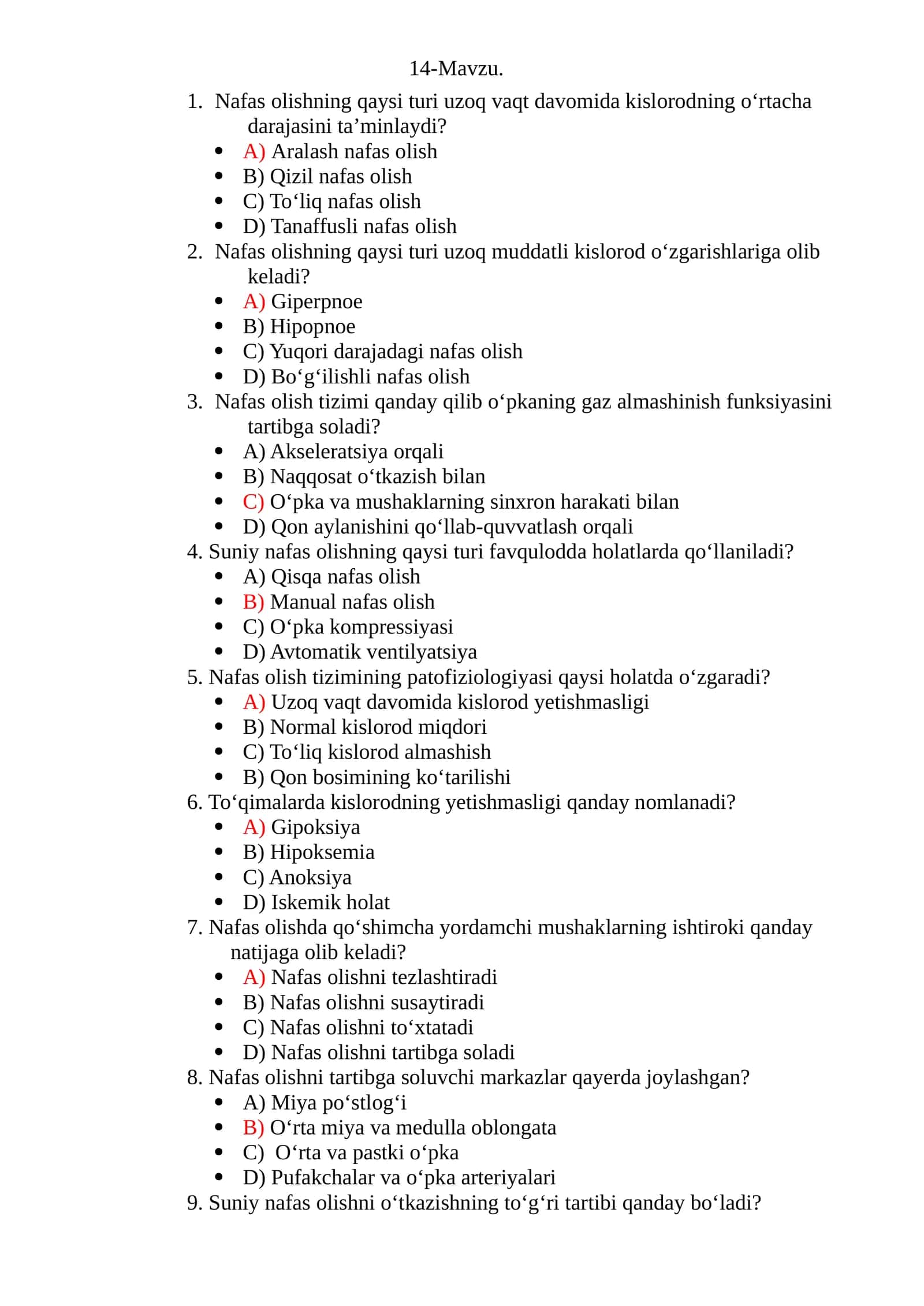 Nafas olishning turlari