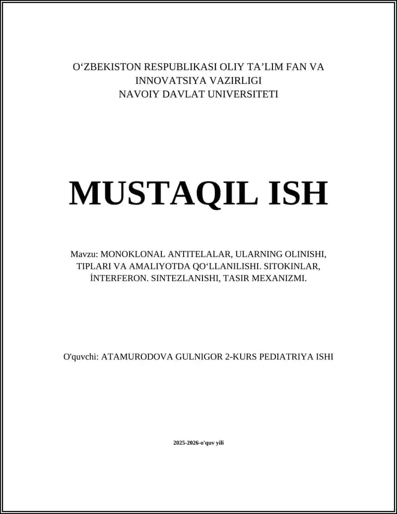 MONOKLONAL ANTITELALAR