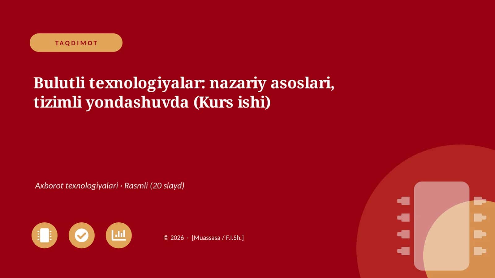 Bulutli texnologiyalar: nazariy asoslari, tizimli yondashuvda (Kurs ishi)