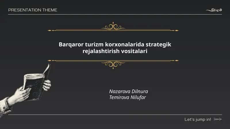 Barqaror turizm korxonalarida strategik rejalashtirish vositalari