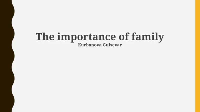 The Importance of Family