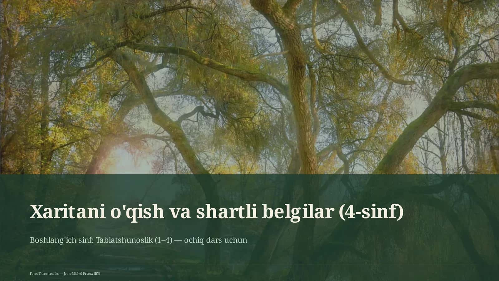 Xaritani o'qish va shartli belgilar (4-sinf)