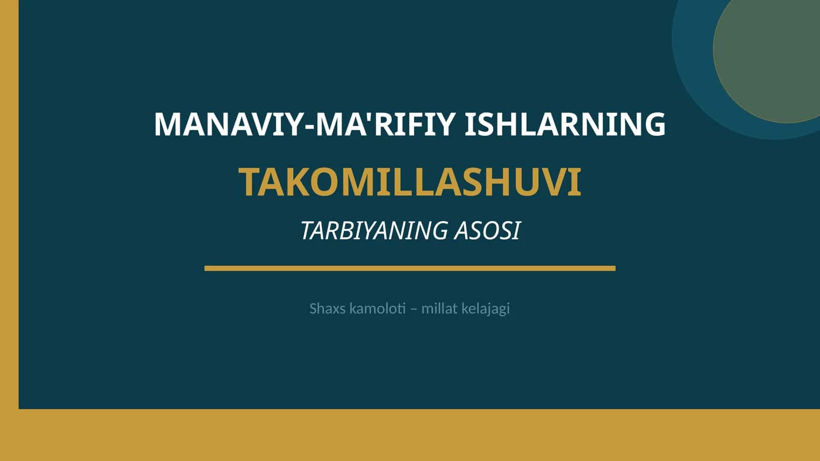 TARBIYANING ASOSI