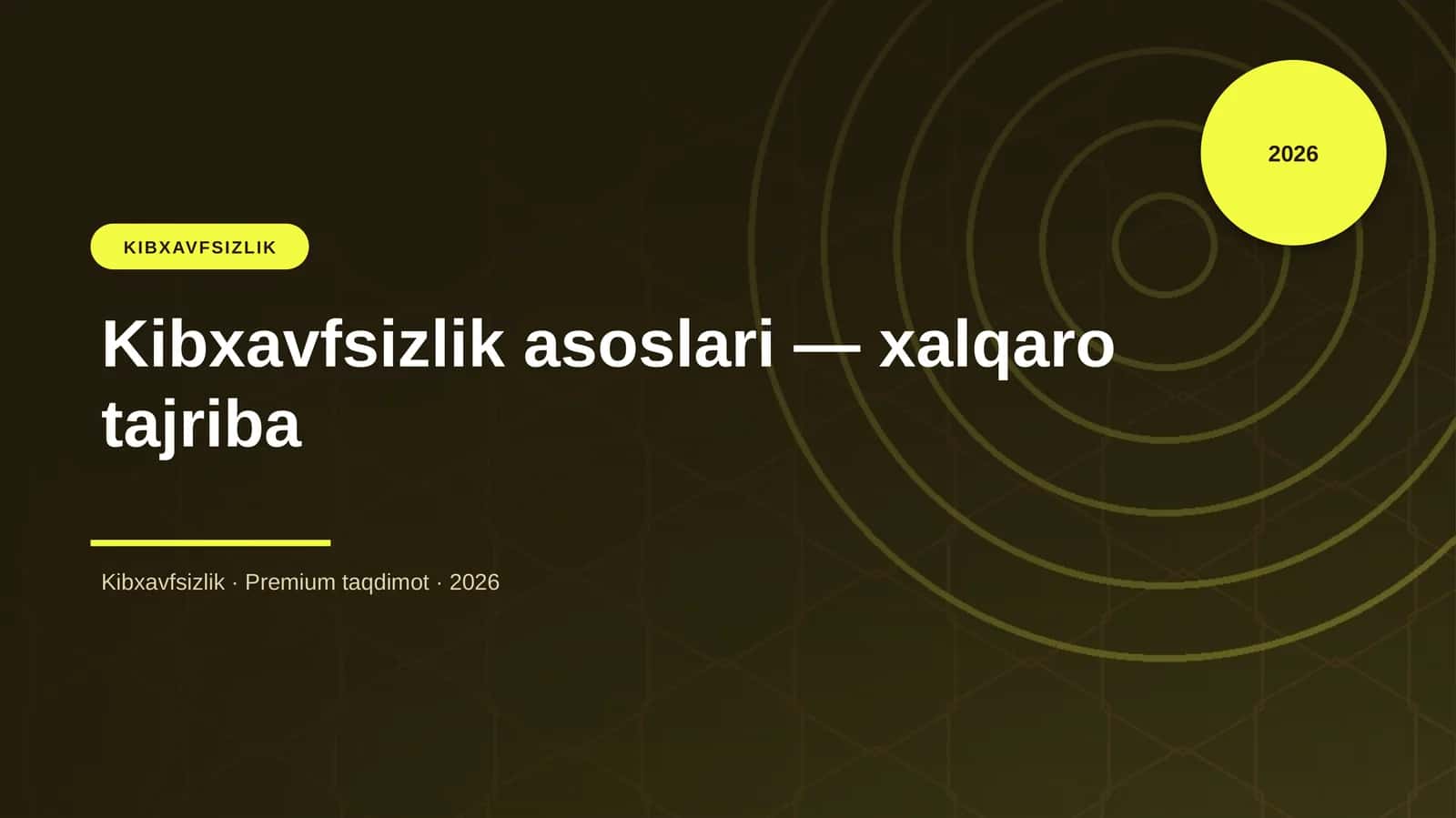 Kibxavfsizlik asoslari — xalqaro tajriba