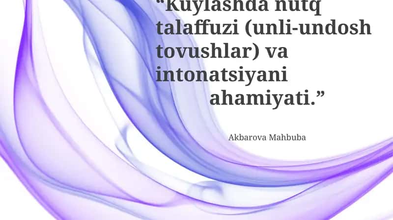 So'zlarning Ohangini To'g'ri Qo'llash