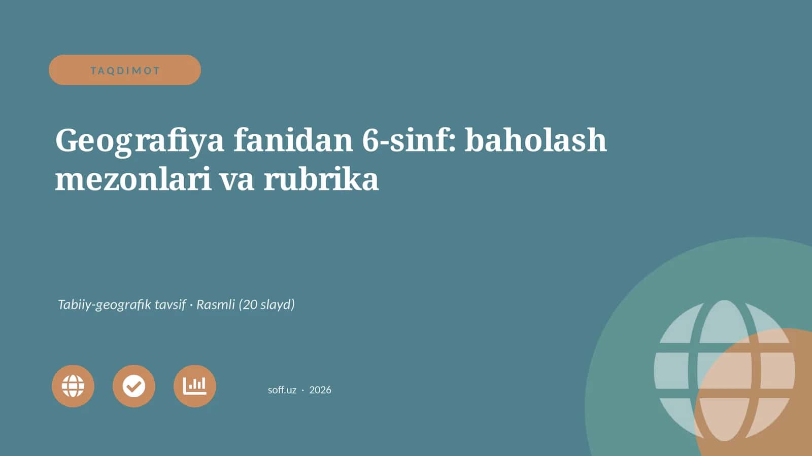 Geografiya fanidan 6-sinf: baholash mezonlari va rubrika