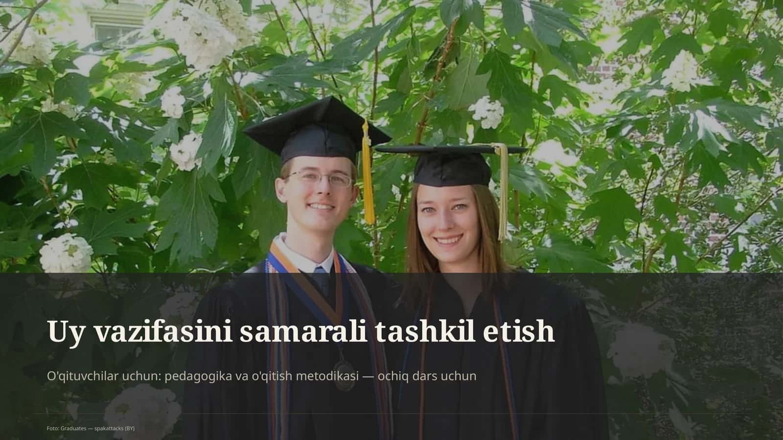 Uy vazifasini samarali tashkil etish