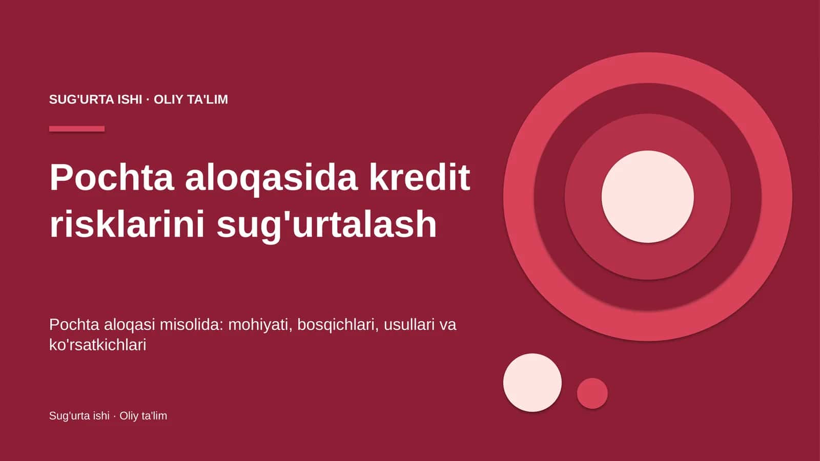 pochta aloqasida kredit risklarini sug'urtalash 7620