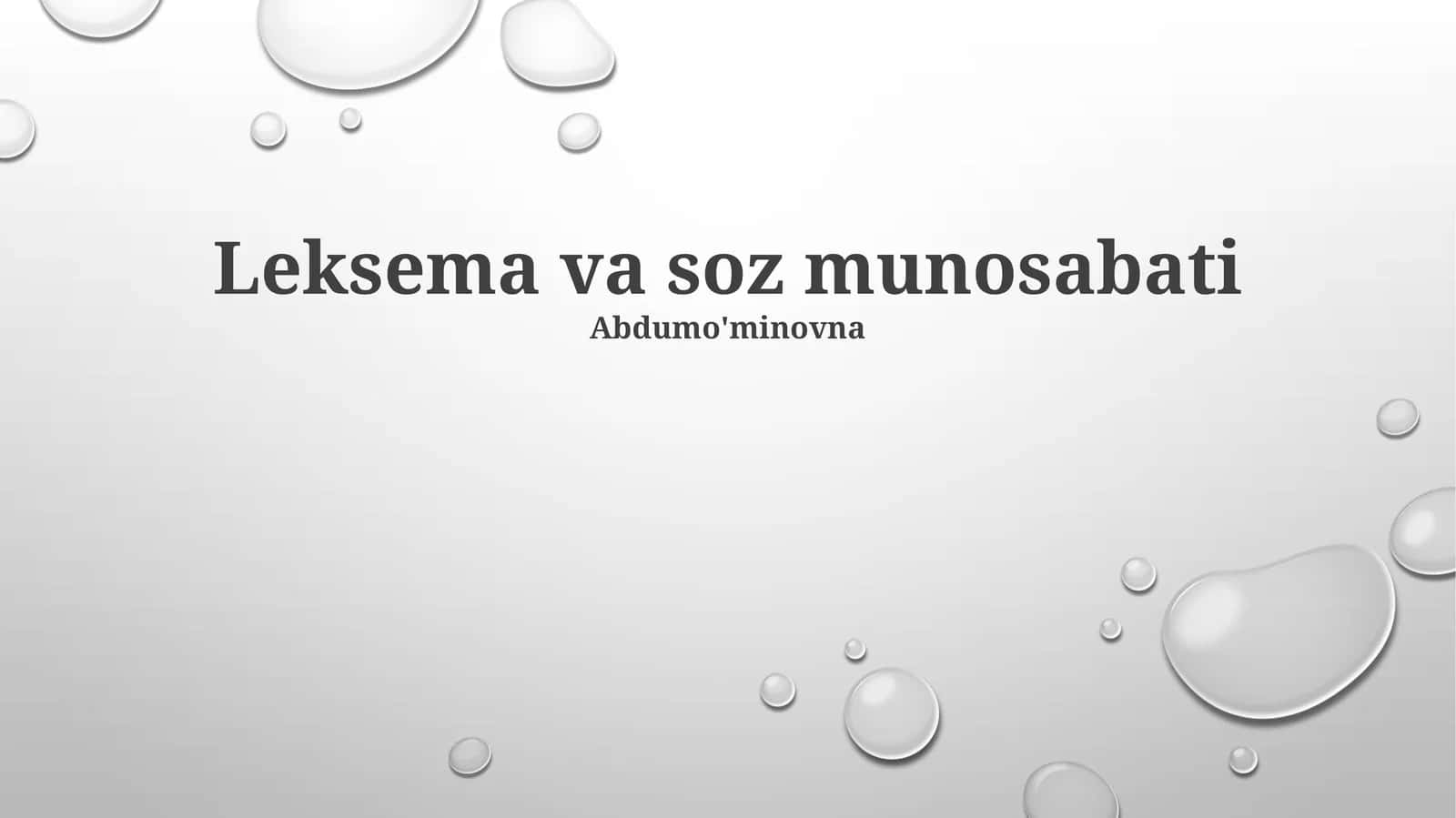 Leksema va soz munosabati