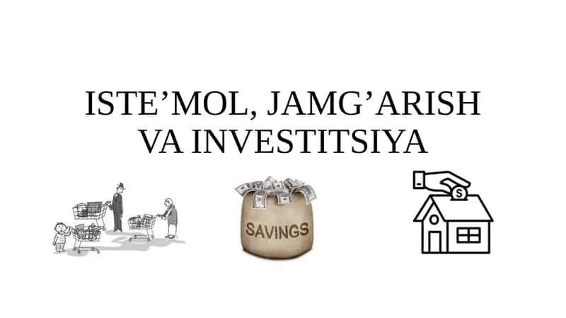 ISTE’MOL, JAMG’ARISH VA INVESTITSIYA