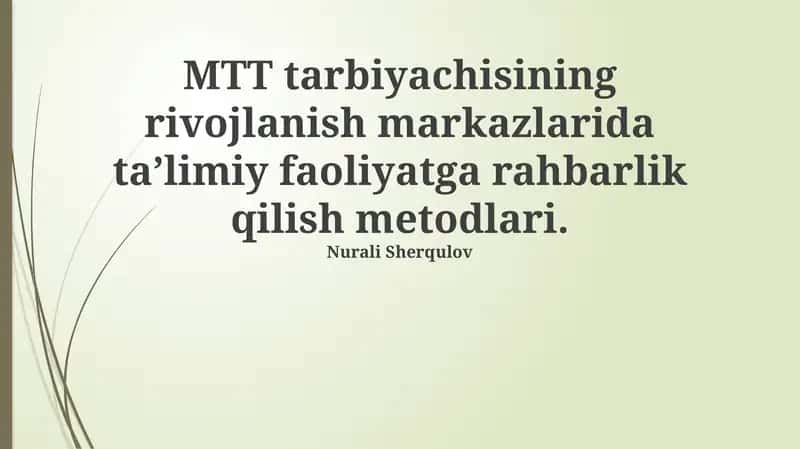 Ta’lim tadbirlarini Olib Borish Metodlari