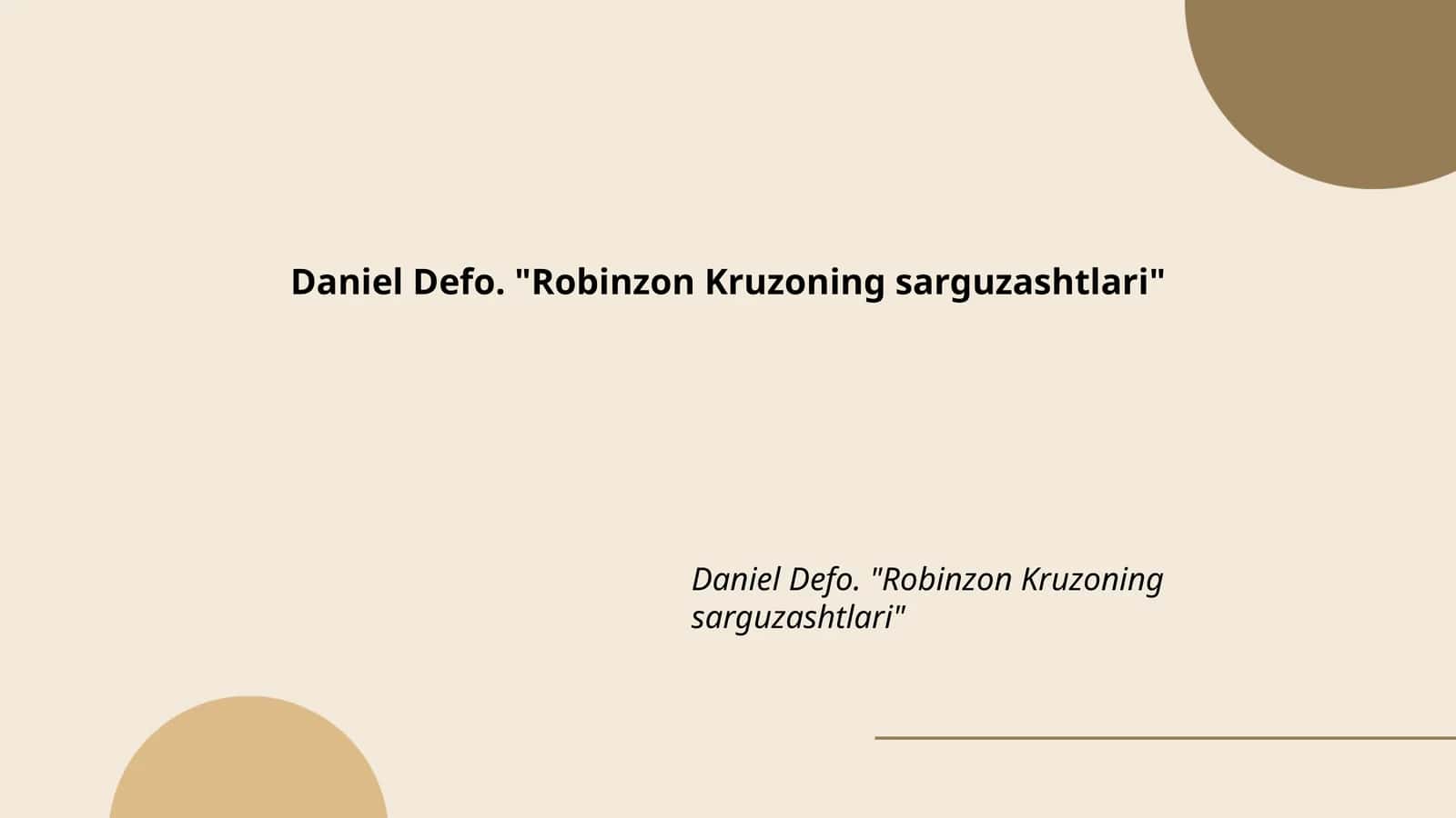 Robinzon Kruzoning sarguzashtlari